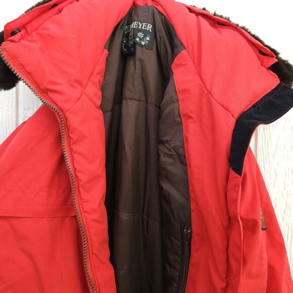 VTG Obermeyer St Moritz Ski Suit Womens 8 Tall Red Zip Pocket Hooded Snowboard - Picture 13 of 16
